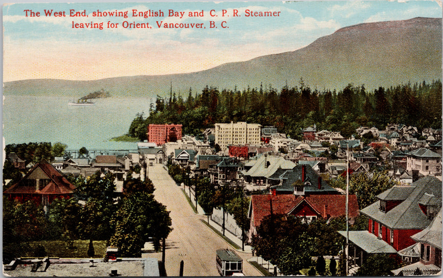 Vancouver British Columbia West End English Bay CPR Steamer Postcard 