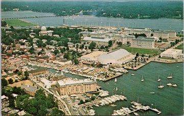 Annapolis Maryland Annapolis Hilton Inn Hotel Aerial View Unused Postcard 