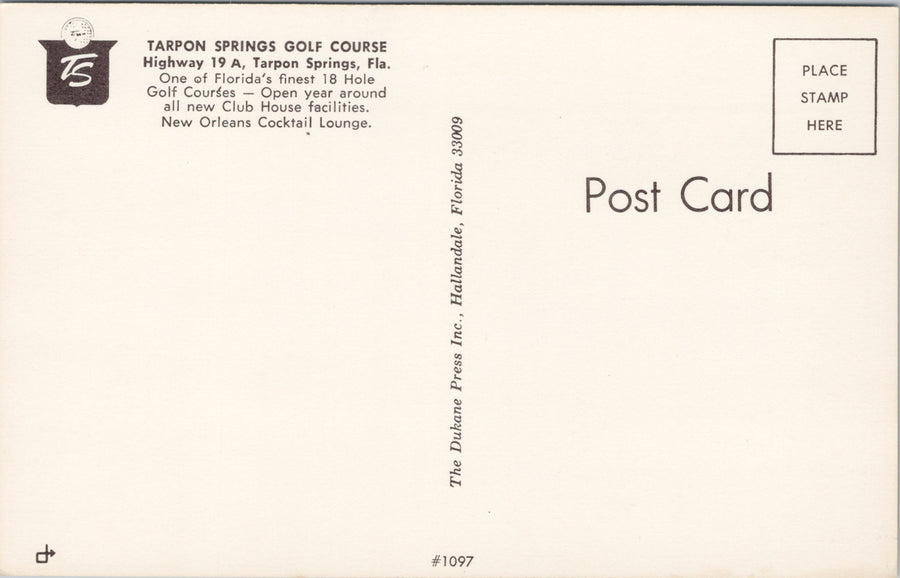 Tarpon Springs Florida Golf Course Golfers Unused Postcard SP9