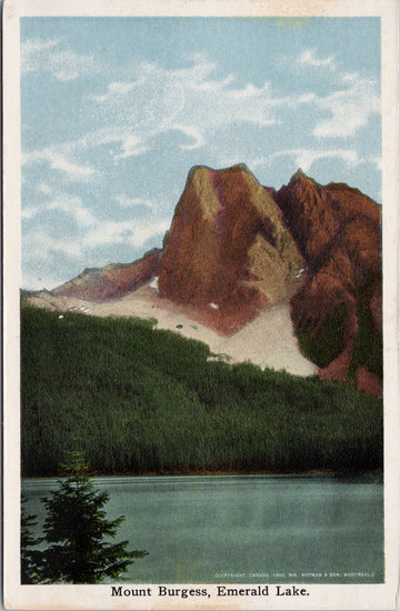 Mount Burgess Emerald Lake British Columbia BC Norman & Son Unused Litho Postcard 