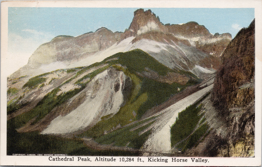 Cathedral Peak Kicking Horse Valley British Columbia BC Notman Litho Postcard 