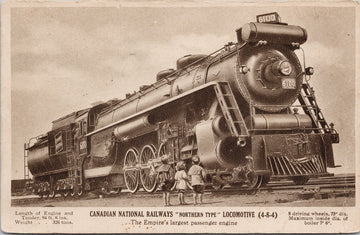Canadian National Railways CNR 'Northern Type' Locomotive #6100 Train Postcard 