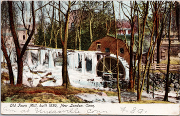 New London Connecticut Old Town Mill CT Postcard 