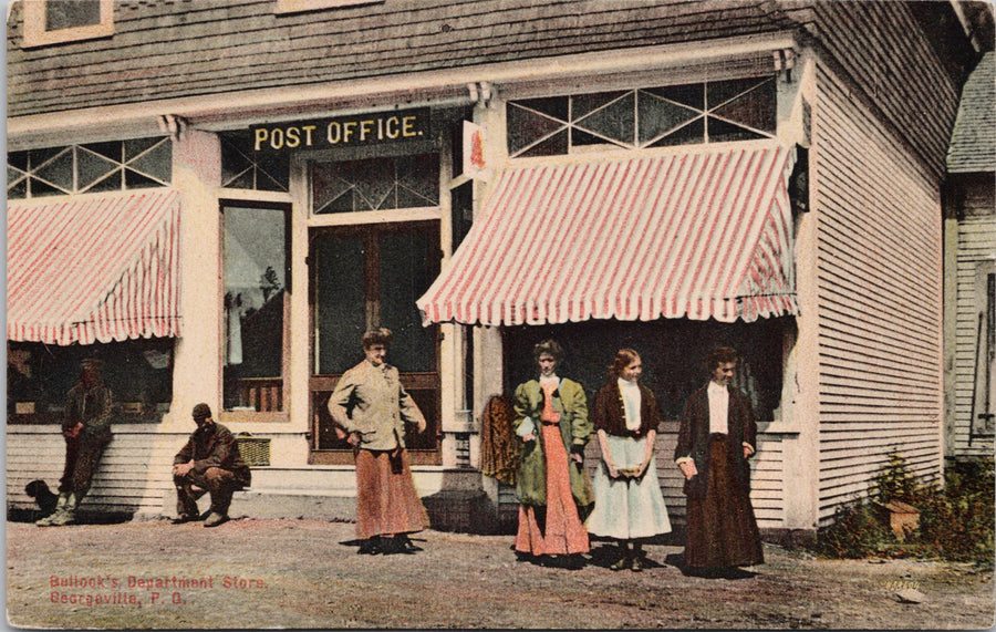 Georgeville QC Quebec Post Office Bullock's Department Store Unused Postcard 