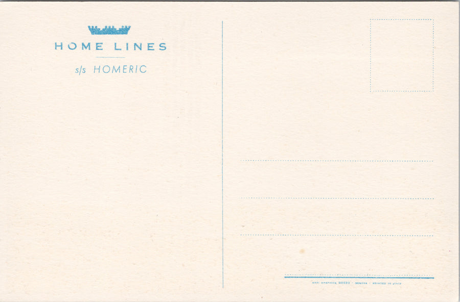 SS 'Homeric' Passenger Ship Home Lines Unused Postcard SP9