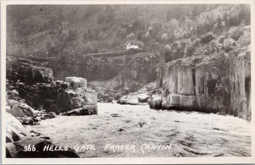 Byron Harmon 366 Hells Gate BC British Columbia Train Railroad RPPC Postcard 