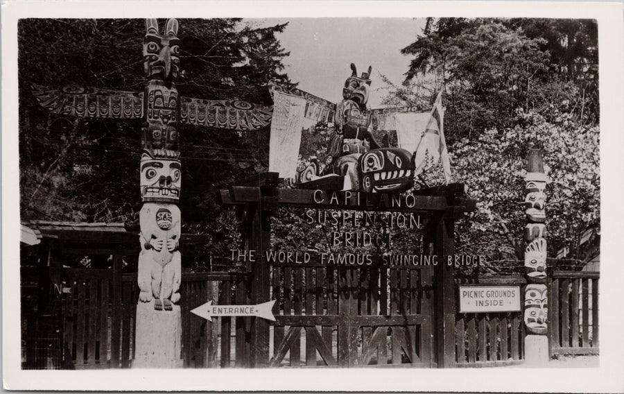 Totems at Capilano Suspension Bridge Vancouver BC Postcard