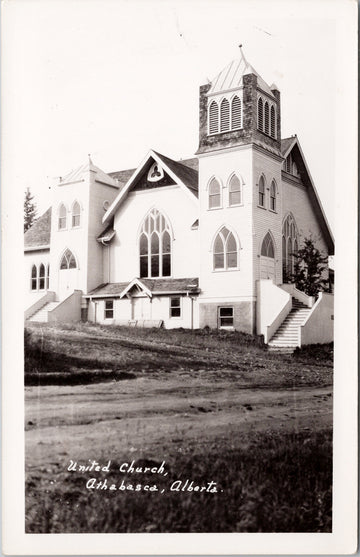 United Church Athabasca Alberta Postcard 