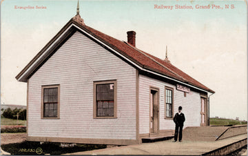 Railway Station Grand Pre Nova Scotia Postcard 