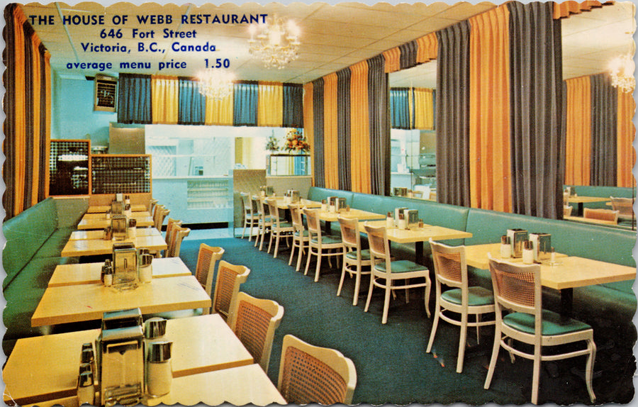 The House of Webb Restaurant Victoria BC Postcard 