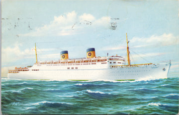 SS 'Homeric' Home Lines Passenger Ship c1960 Litho Postcard SP9