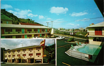 Portland Oregon Caravan Motor Hotel Swimming Pool Unused Vintage Postcard 