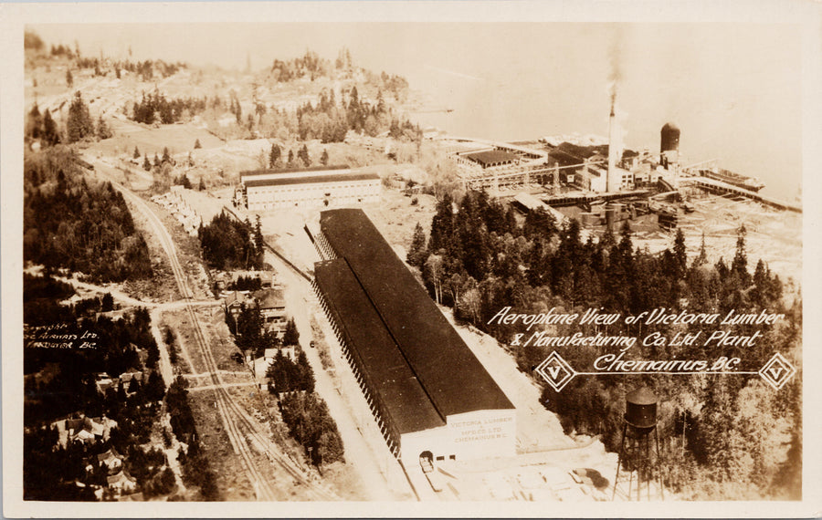 Chemainus British Columbia Victoria Lumber & Manufacturing Plant Aerial Postcard 