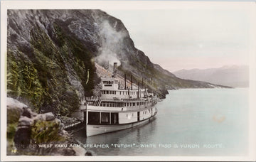 West Taku Arm Steamer 'Tutshi' Ship Yukon YT WP & YR Gowen Sutton RPPC Postcard