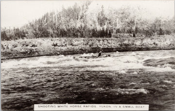 Shooting White Horse Rapids Yukon YT Unused Real Photo Postcard 