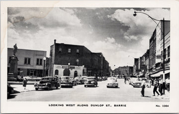 Barrie Ontario Looking West Along Dunlop Street Postcard 