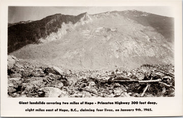 Hope BC Giant Landslide Disaster 1960s Postcard 