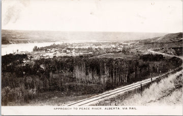 Approach to Peace River Alberta Postcard 