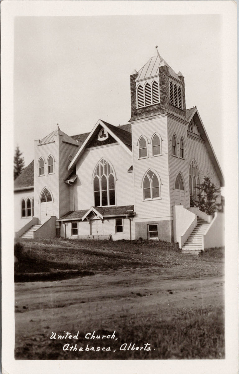 United Church Athabasca Alberta Unused Real Photo Postcard SP10