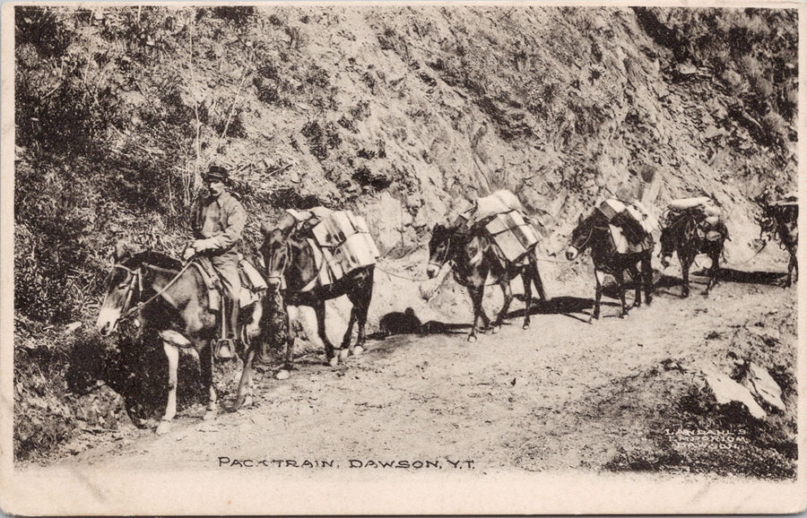 Dawson Yukon Pack Train Unused Landahl's Emporium Postcard 