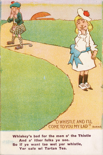 Comic Man Woman Balfour & Co Advertising Postcard