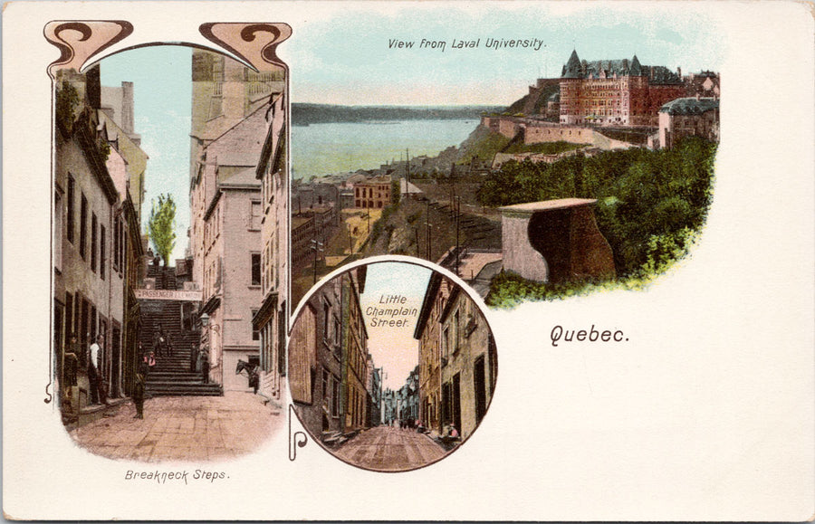 Quebec Little Champlain St View from Laval Breakneck Steps Postcard