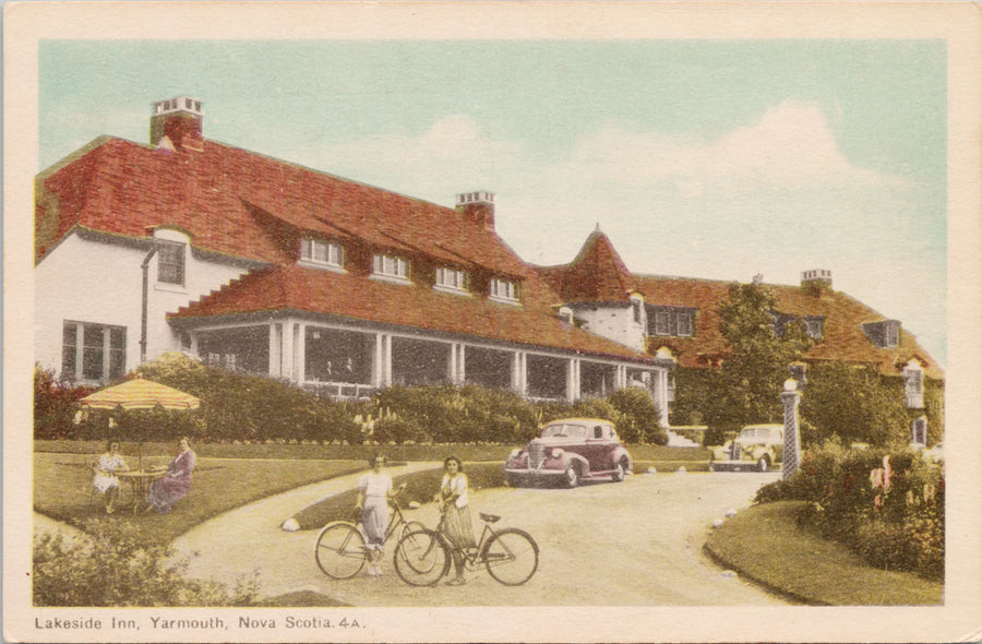 Lakeside Inn Yarmouth Nova Scotia NS Two Girls Bicycle Unused PECO Postcard