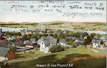Newport Vermont from Prospect Hill Postcard 