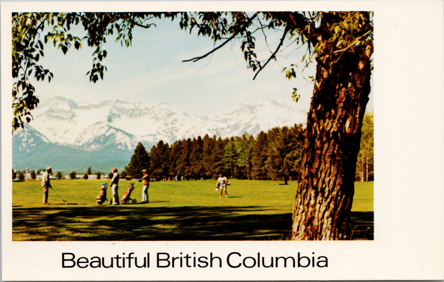 Kootenays BC Beautiful British Columbia Golf Course Golfing QSL Postcard