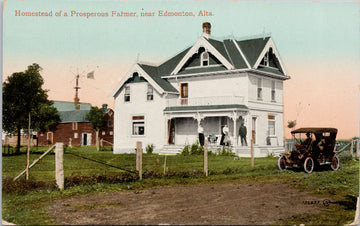 Edmonton Alberta Homestead of Prosperous Farmer Postcard 
