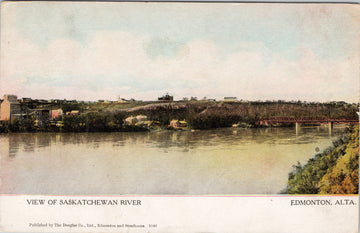 Edmonton Alberta View of Saskatchewan River Postcard