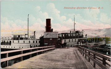 SS 'Cowichan' Steamship Colmax Comox ?? BC British Columbia Unused Postcard 