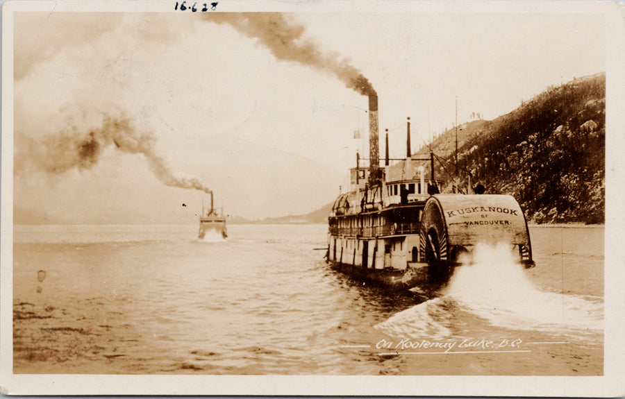 SS 'Kuskanook' Steamer Kootenay Lake BC c1928 Gowen Sutton RPPC Postcard 