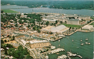 Annapolis Maryland Annapolis Hilton Inn Hotel Aerial View Postcard 