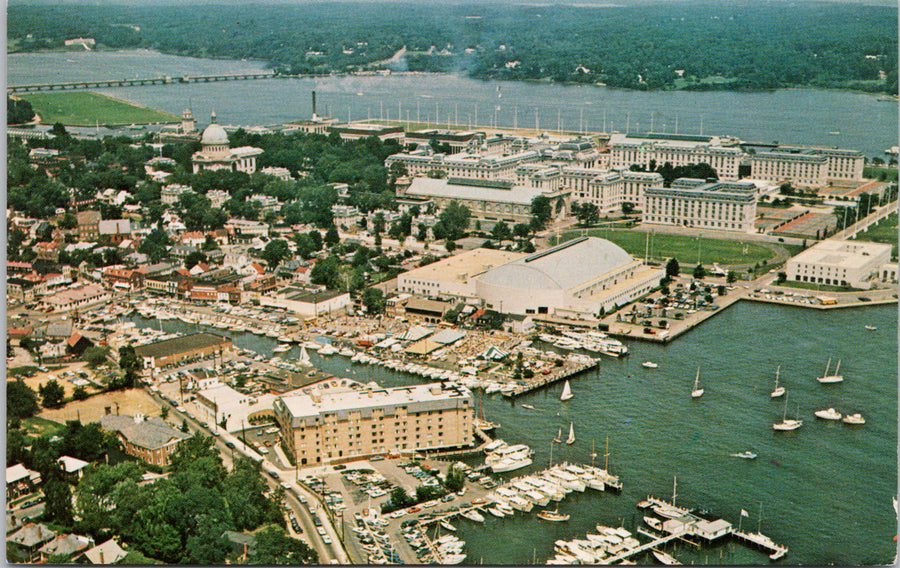 Annapolis Maryland Annapolis Hilton Inn Hotel Aerial View Postcard 