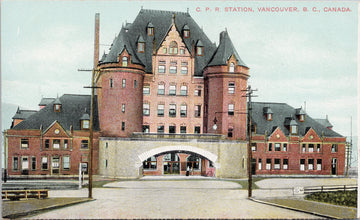 CPR Station Vancouver BC Train Railway Depot Unused Souvenir Postcard