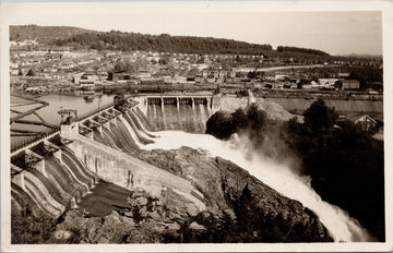 Powell River BC Dam & Spillway Unused Real Photo Postcard 