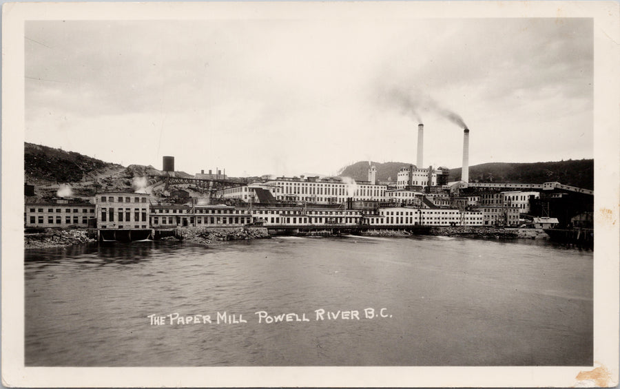 The Paper Mill Powell River BC British Columbia Real Photo Postcard