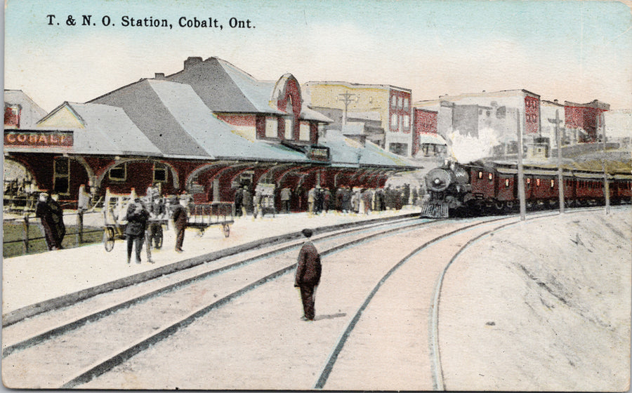 Cobalt Ontario T & NO Station Railway Train Depot Unused Postcard