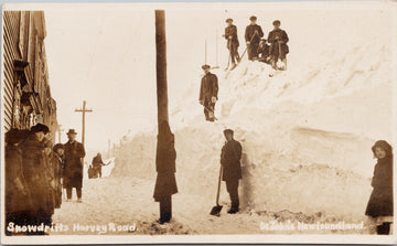St. John's Newfoundland NL Snow Snowdrifts Harvey Road NFLD RPPC Postcard 