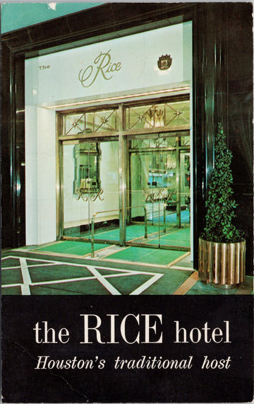The Rice Hotel Houston TX Texas 1960s Postcard 