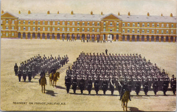 Halifax NS Regiment on Parade Canada Military Soldiers Unused Hebb Postcard 