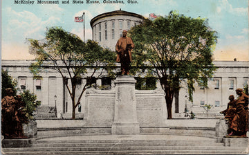 Columbus OH McKinley Monument State House c1920 Postcard 