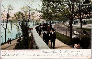 Riverside Park and Drive New York NY NYC Souvenir Postcard