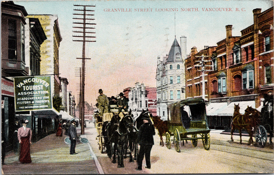 Granville Street Vancouver BC British Columbia c1907 Postcard