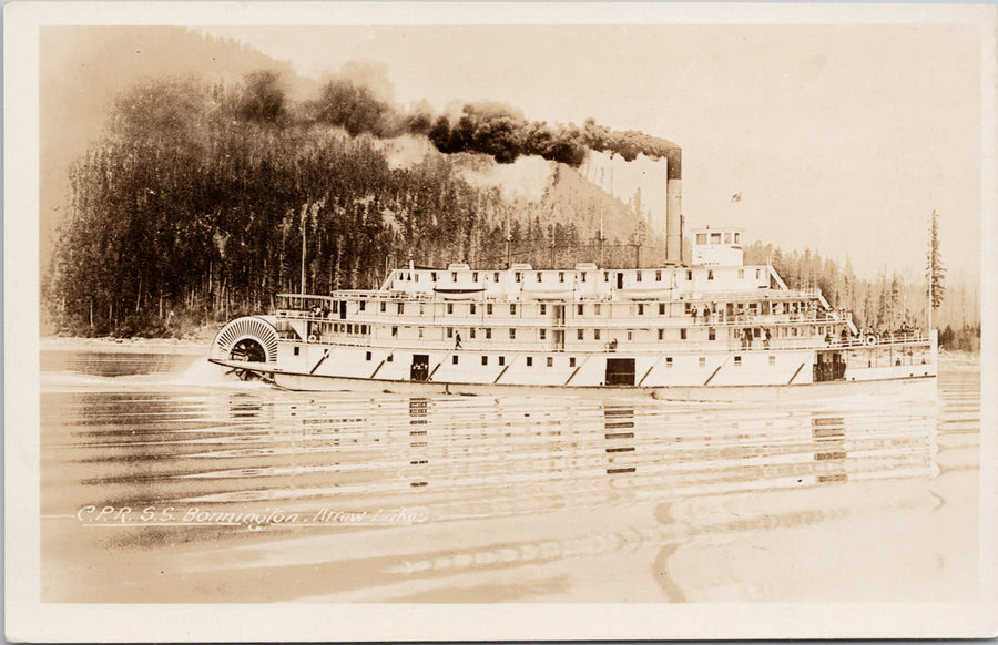 SS 'Bonnington' Steamer Ship Arrow Lakes BC Unused Gowen Sutton RPPC Postcard