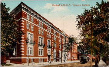 Central YMCA Toronto Ontario Streetcar CNE Peace Year Cancel 1914 Postcard 