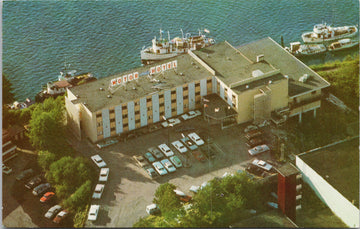 Prince Rupert BC Crest Motor Hotel Boats Vintage Postcard