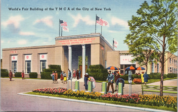 YMCA Worlds Fair New York NY USA Unused Vintage Linen Postcard SP11
