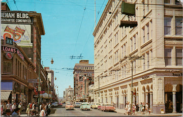 Calgary Alberta Eighth Avenue Hudson Bay Company 1960s Vintage Postcard 